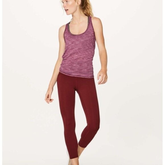 Lululemon Our Sport Tank Top Heathered Deep Luxe Logo Athletic Size 6 Racerback - Picture 4 of 12